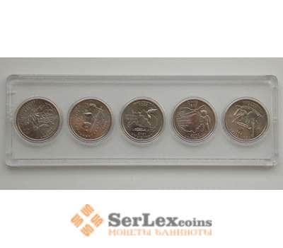 Монета США набор монет 25 центов 2002 Штаты и территории 5 монет UNC арт. 8485
