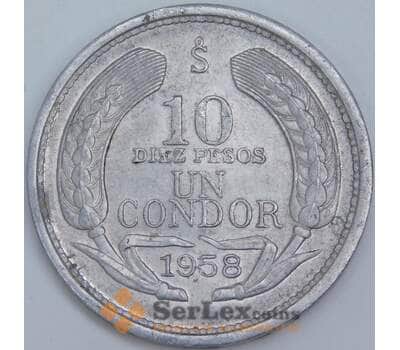 Чили 10 песо 1958 КМ181 XF арт. 57748