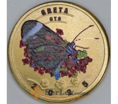 Остров Ла Пальма 5 дукатов 2025 Бабочка Greta Oto, Стеклянная бабочка 8-я монета арт. 54975