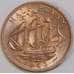 Монета Великобритания 1/2 пенни 1963 КМ896 UNC Корабль арт. 13481