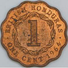 Гондурас Британский 1 цент 1964 КМ30 aUNC арт. 57192