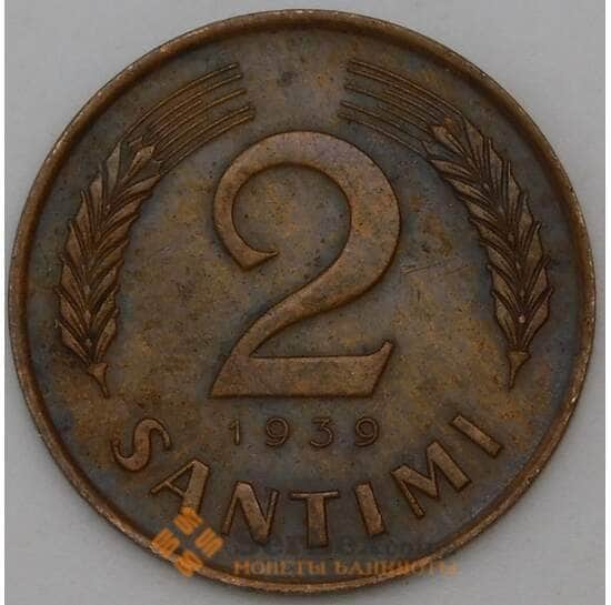 Латвия 2 сантима 1939 КМ11.2  арт. 29410