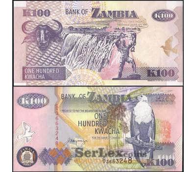 Банкнота Замбия 100 квача 1992 Р38 UNC  арт. 21824