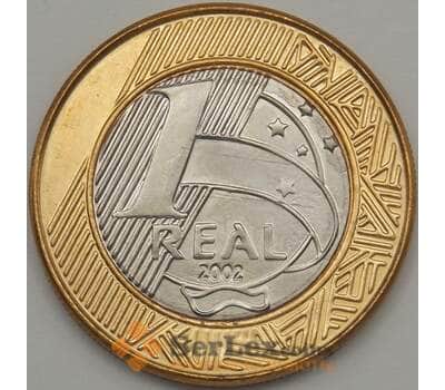 Монета Бразилия 1 риал 2002 КМ652а UNC  арт. 18750