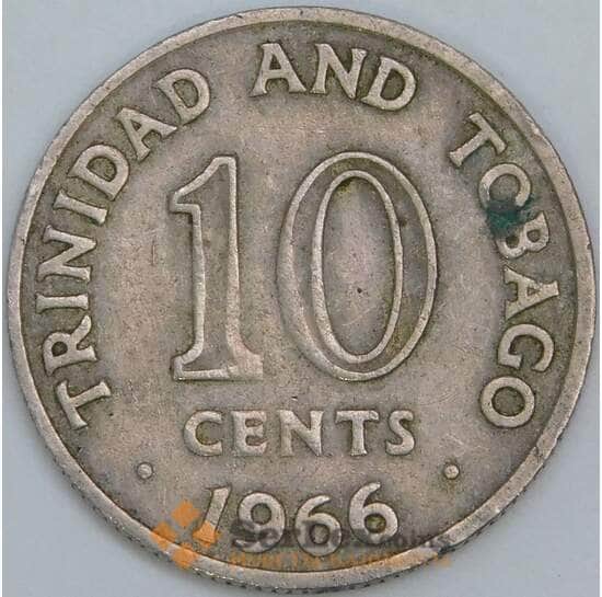 Тринидад и Тобаго 10 центов 1966 КМ3 VF арт. 57530