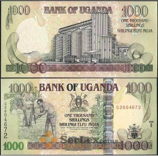 Уганда 1000 шиллингов 2009 Р43 UNC арт. 21846