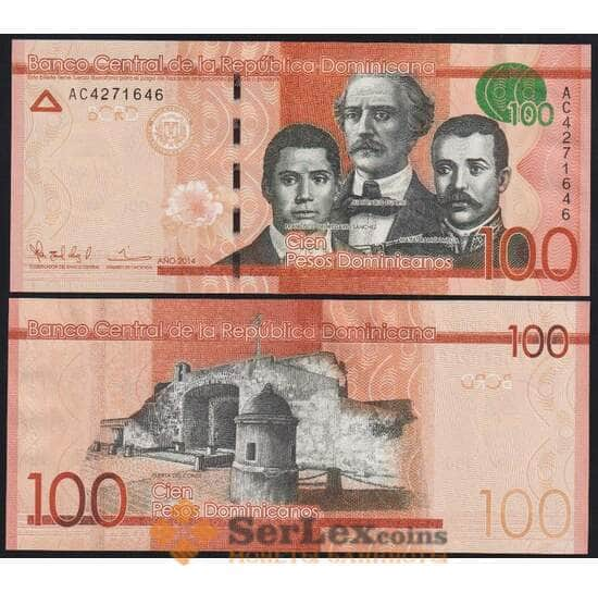 Доминикана республика 100 песо 2014 Р190а UNC арт. 50850