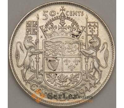 Монета Канада 50 центов 1944 AU Серебро арт. 21697