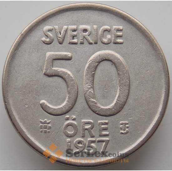 Швеция 50 эре 1957 КМ817 VF арт. 11858