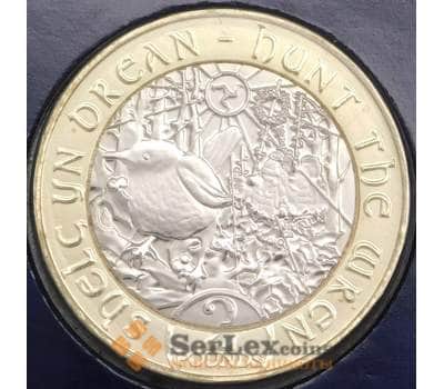 Мэн остров монета 2 фунта 2018 UC156 BU Рождество - Охота на Крапивника арт. 46002