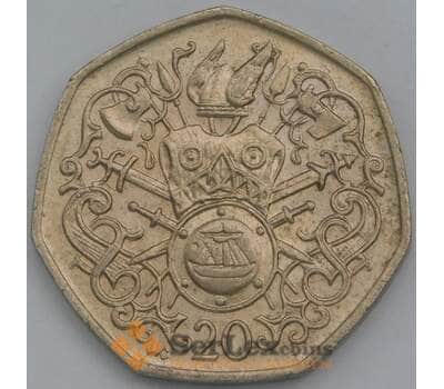 Монета Мэн остров 20 пенсов 1982 КМ90 XF арт. 38777