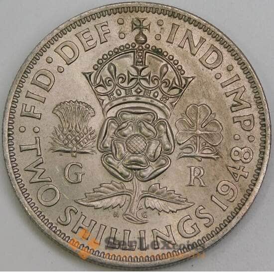 Великобритания 2 шиллинга 1948 КМ865 aUNC арт. 56018 Великобритания 2 шиллинга 1948 КМ865 aUNC арт. 56018