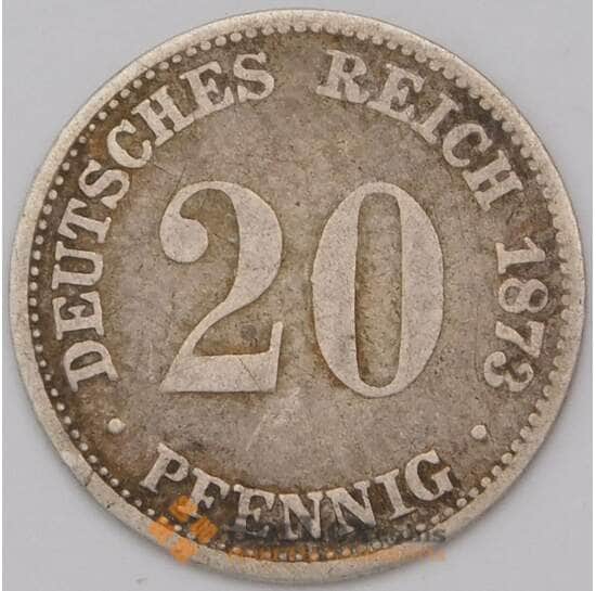 Германия 20 пфеннингов 1873 D КМ5 арт. 36694