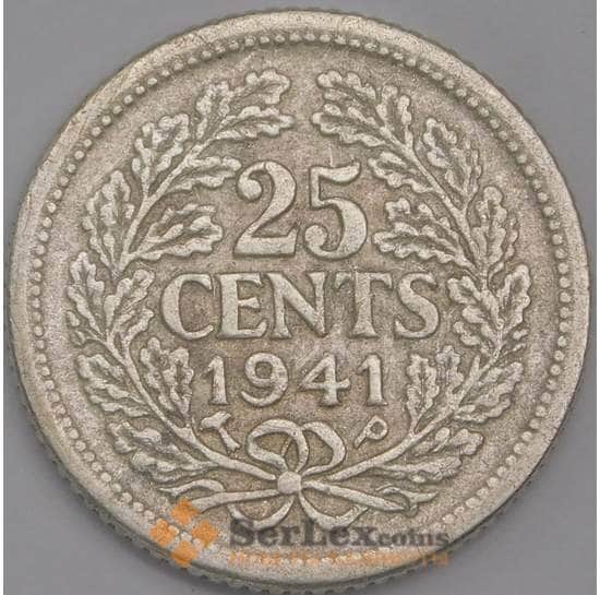Кюрасао монета 25 центов 1941 КМ38 VF арт. 43570