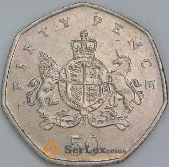 Великобритания 50 пенсов 2013 КМ1246 XF 100 лет со дня рождения Кристофера Айронсайда арт. 56540