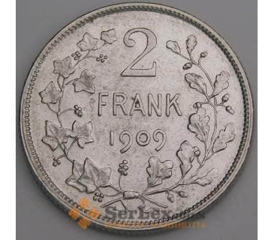 Бельгия 2 франка 1909 КМ59 aUNC DER BELGEN арт. 46639