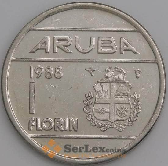 Аруба монета 1 флорин 1988 КМ5 AU арт. 47608