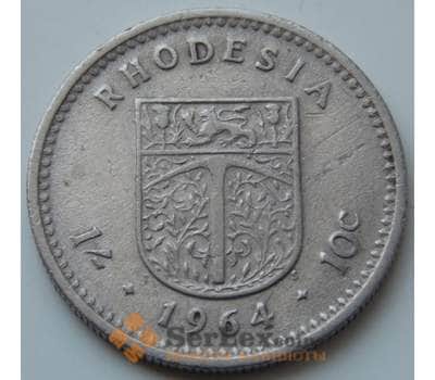 Монета Родезия 1 шиллинг - 10 центов 1964 КМ2 VF арт. 7134
