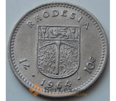 Монета Родезия 1 шиллинг - 10 центов 1964 КМ2 XF арт. 7133