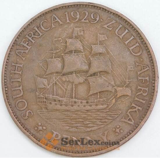 Южная Африка ЮАР 1 пенни 1929 КМ14.2 VF арт. 7145 Южная Африка ЮАР 1 пенни 1929 КМ14.2 VF арт. 7145