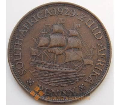 Монета Южная Африка ЮАР 1 пенни 1929 КМ14.2 VF арт. 7145