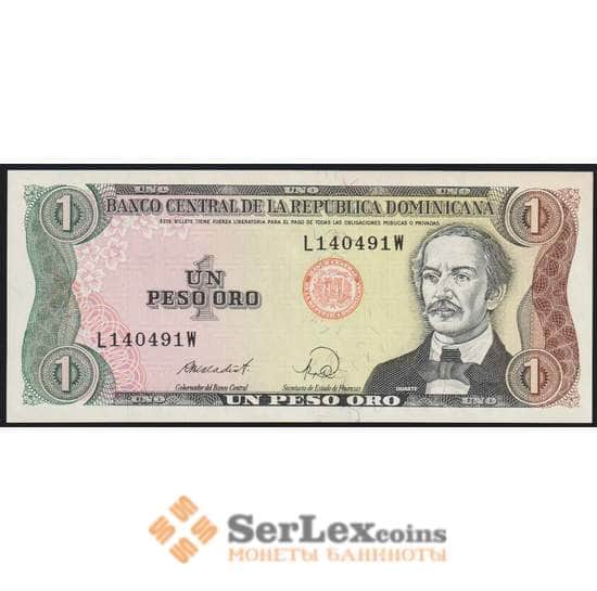 Доминиканская республика банкнота 1 песо 1988 Р126 UNC арт. 42645