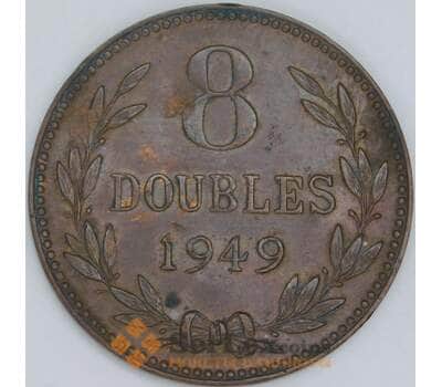 Гернси 8 дублей 1949 КМ14 XF удар арт. 56685