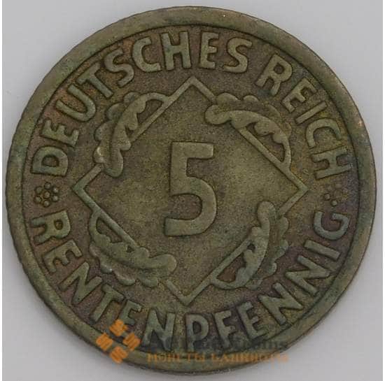 Германия монета 5 пфеннигов 1924 А КМ39 VF  арт. 16812