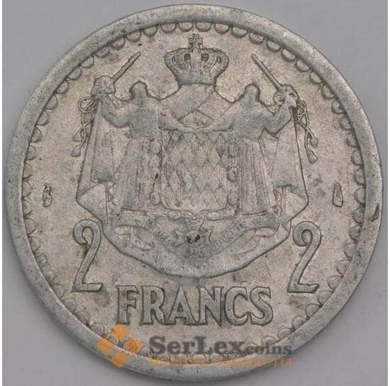 Монако монета 2 франка 1943 КМ121 VF арт. 43162