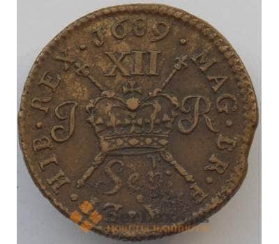 Монета Ирландия 1 шиллинг 1689 КМ94 XF (J05.19) арт. 17389