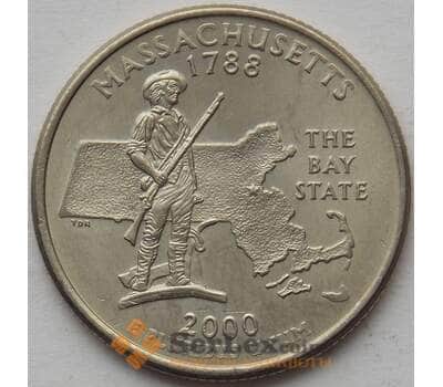 Монета США 25 центов 2000 D КМ305 UNC Массачусетс арт. 15818