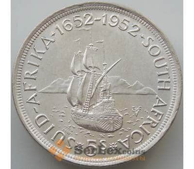 Монета Южная Африка ЮАР 5 шиллингов 1952 КМ41 UNC Серебро арт. 14675
