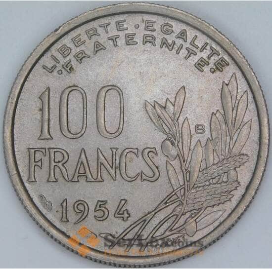 Франция 100 франков 1954 В КМ919.2 XF арт. 56932 Франция 100 франков 1954 В КМ919.2 XF арт. 56932