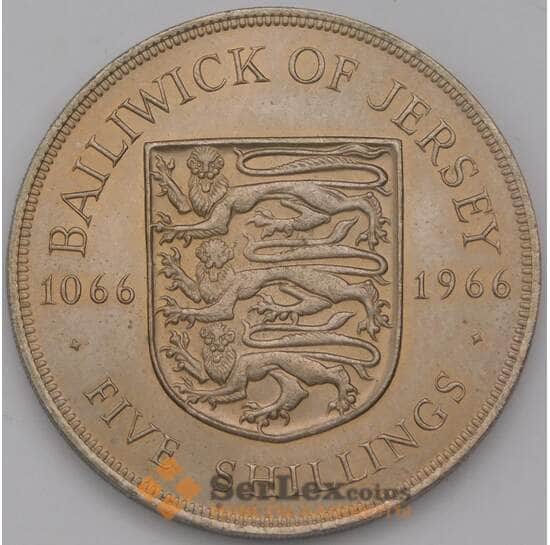 Джерси 5 шиллингов 1966 КМ28 при Гастингсе AU арт. 38005