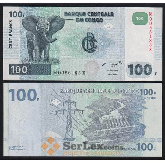 Конго 100 франков 2000 Р92а(2) UNC арт. 52423