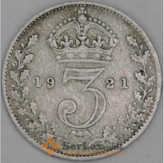 Великобритания 3 пенса 1921 КМ813а F арт. 53772