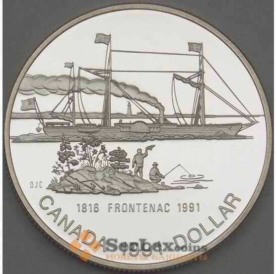 Канада 1 доллар 1991 КМ179 Proof Серебро Корабль арт. 21662