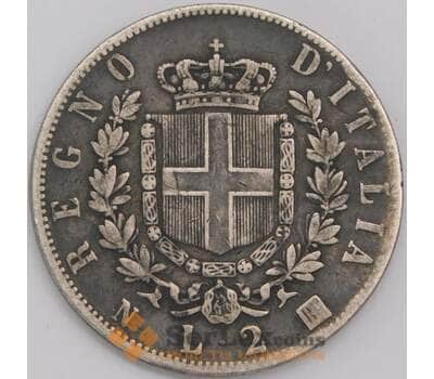 Италия 2 лиры 1863 КМ6а XF арт. 41705