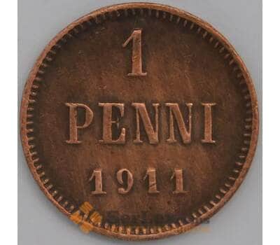 Русская Финляндия монета 1 пенни 1911 КМ11 XF арт. 42328