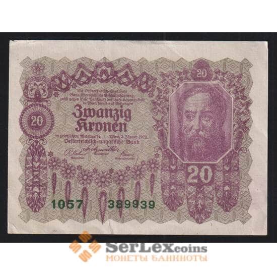Австрия 20 крон 1922 Р76 XF арт. 51907
