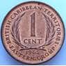 Восточно-Карибские острова 1 цент 1965 КМ2 UNC (J05.19) арт. 16856