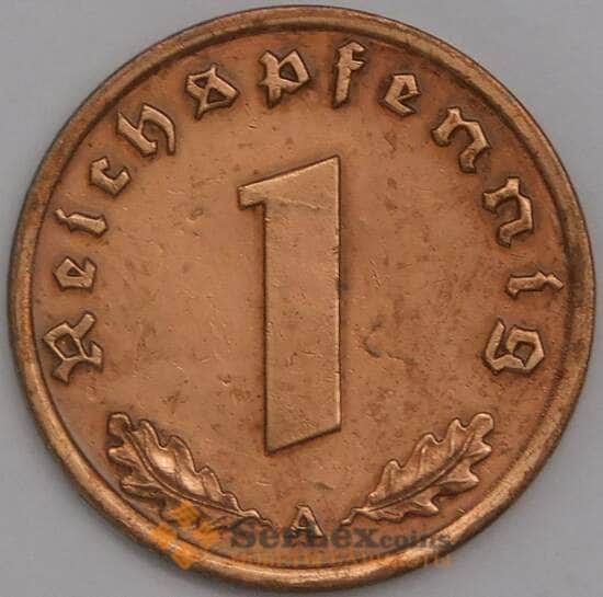 Германия монета 1 рейхспфенниг 1939 А КМ89 XF арт. 43441