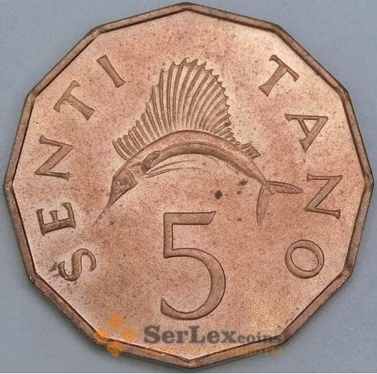 Танзания 5 сенти 1975 КМ1 aUNC арт. 55193 Танзания 5 сенти 1975 КМ1 aUNC арт. 55193