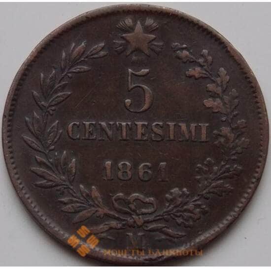 Италия 10 чентезимо 1861 М КМ3 VF арт. 7976