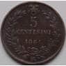 Италия 10 чентезимо 1861 М КМ3 VF арт. 7976