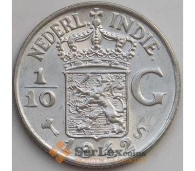 Монета Нидерланды 1/10 гульдена 1942 S КМ318 aUNC арт. 14134