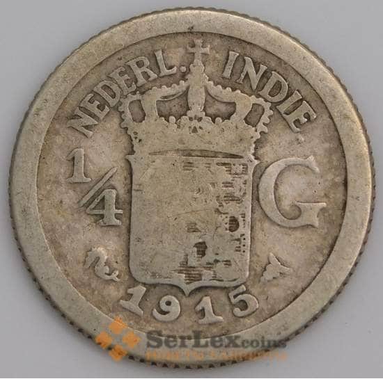 Нидерландская Восточная Индия 1/4 гульдена 1915 КМ312 VG арт. 46238