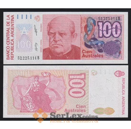 Аргентина 100 аустралей 1985-1990 P327b(2) UNC арт. 54301