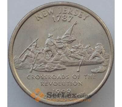 Монета США 25 центов 1999 P КМ295 UNC Нью-Джерси (J05.19) арт. 17321