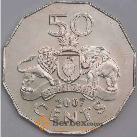 Свазиленд монета 50 центов 2007 КМ52 UNC арт. 42857